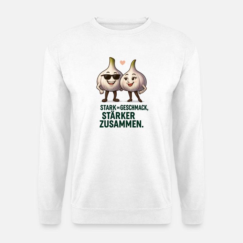 Knoblauch Duo: Stark zusammen - Unisex Pullover - Weiß