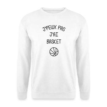 J'peux pas j'ai Basket - Sweat-shirt Unisexe - blanc - Devant