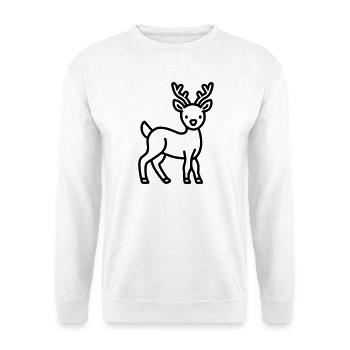 Hirsch - Unisex Pullover - Weiß - Vorne