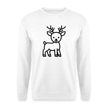 Hirsch - Unisex Pullover - Weiß - Vorne