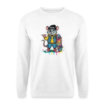 Ratten-Skater Sewer Crew - Unisex Pullover - Weiß - Vorne