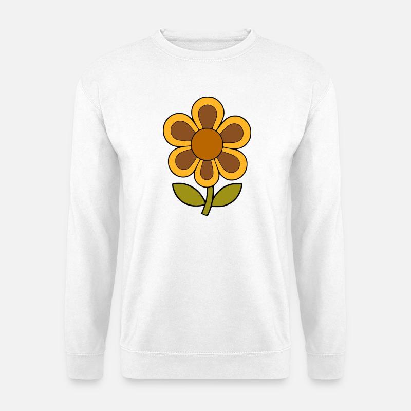 70s Flower Pattern Retro - Unisex Sweatshirt - white