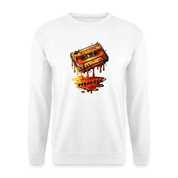 Schmelzende Oldschool Kassette Illustration  - Unisex Pullover - Weiß - Vorne