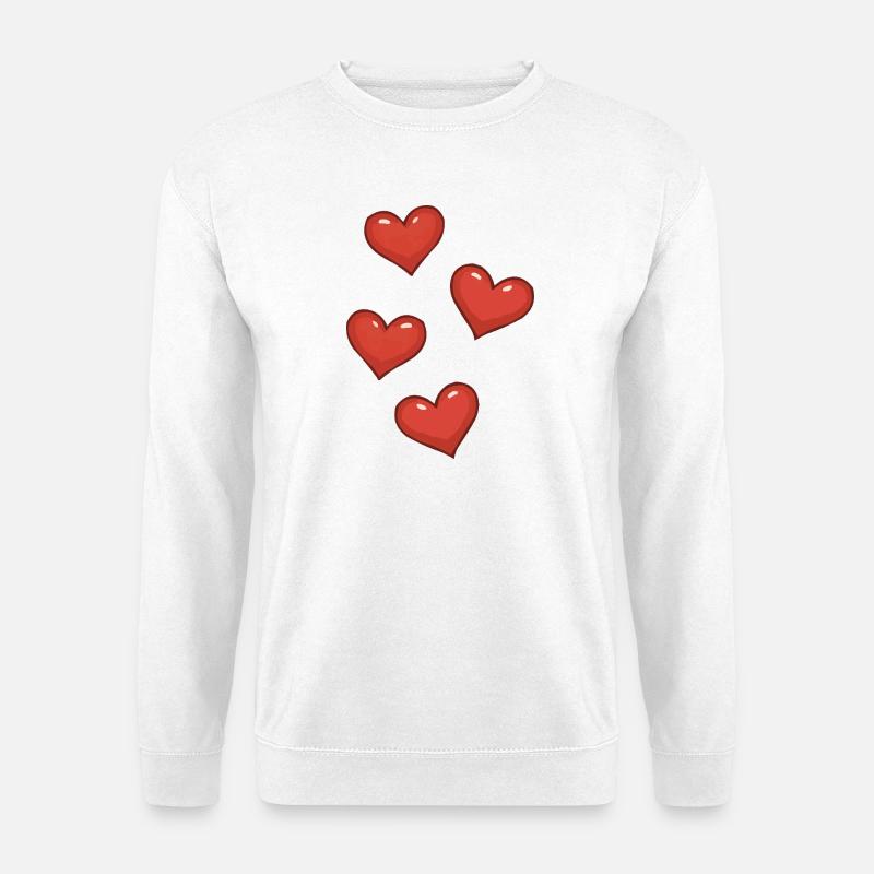 Drei rote Herzen  - Unisex Pullover - Weiß