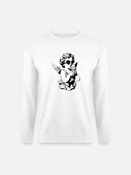 Cooler Cherub mit Sonnenbrille und Eis - Unisex Sweatshirt - white