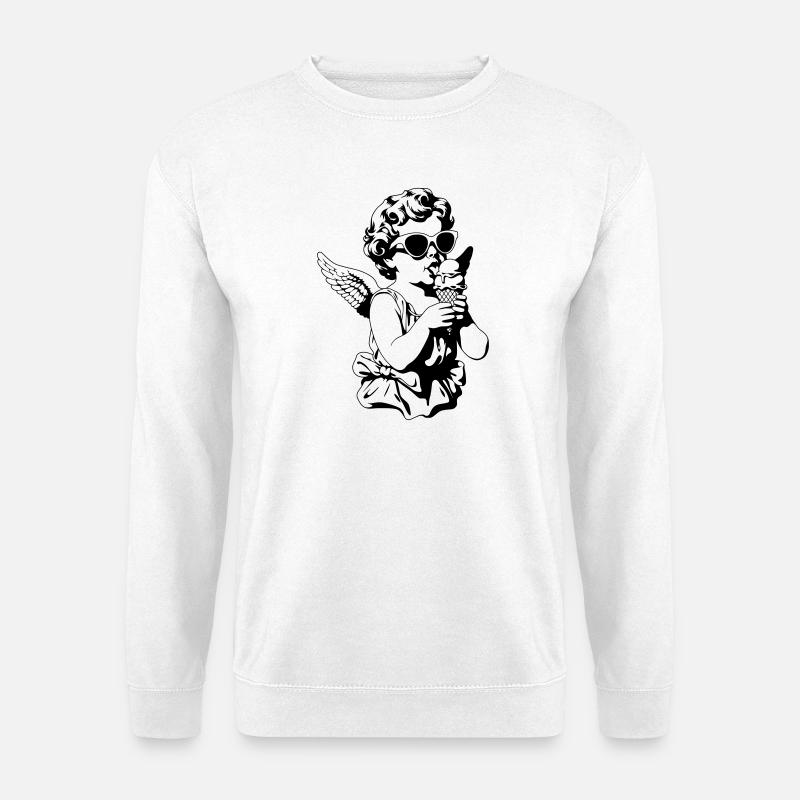 Cooler Cherub mit Sonnenbrille und Eis - Unisex Sweatshirt - white