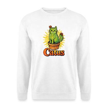 Catus Cat Cactus Illustration - Unisex Sweatshirt - white - Front