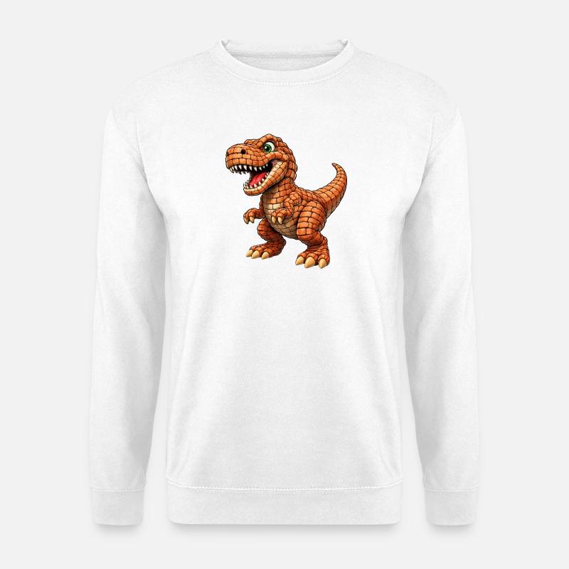 T-Rex mit orange Schuppen - Unisex Pullover - Weiß