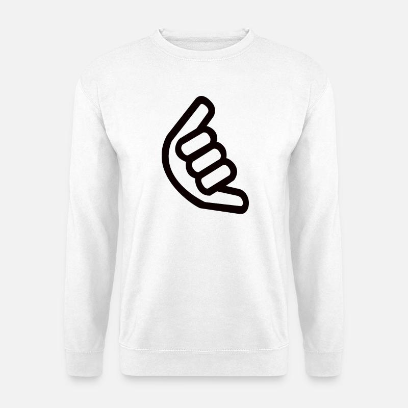 Shaka Handzeichen – Surfer Sign - Unisex Pullover - Weiß