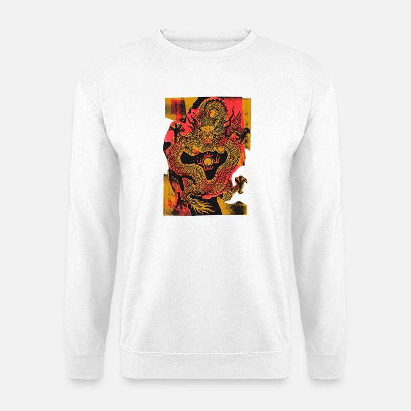 Chinesischer Drache Kunst - Unisex Pullover - Weiß