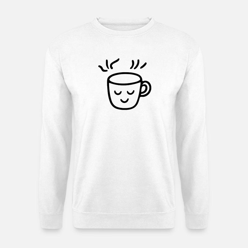Kaffeetasse Kaffeejunkie Morgenmuffel - Unisex Pullover - Weiß