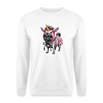 Pugicorn Costume Illustration Unicorn Pug - Unisex Sweatshirt - white - Front