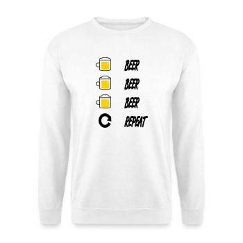 beer beer beer repeat - Unisex Sweatshirt - white - Front