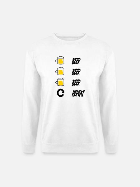 beer beer beer repeat - Unisex Sweatshirt - white