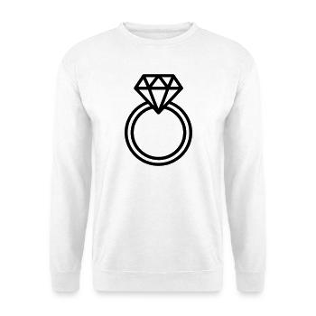 wedding ring, - Unisex Sweatshirt - white - Front
