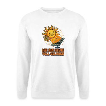 Solar Energie, Balkonkraftwerk Lustig - Unisex Pullover - Weiß - Vorne