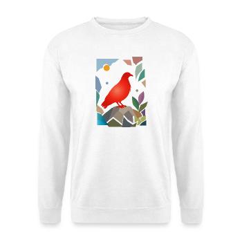 Red Dove on Stone Bird Design - Unisex Sweatshirt - white - Front