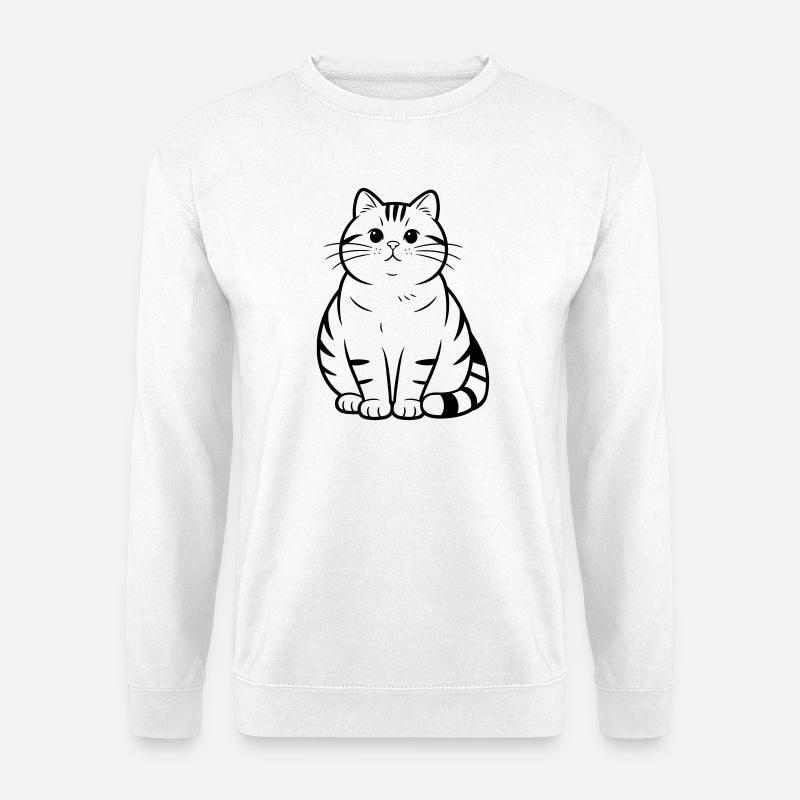 dicke süße Katze - Unisex Pullover - Weiß