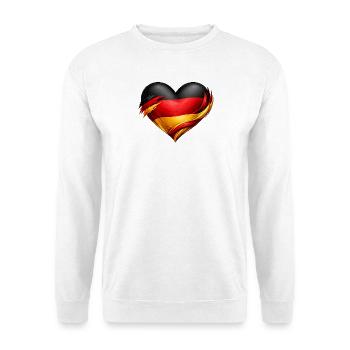 Deutschland Herz Fan  - Unisex Pullover - Weiß - Vorne