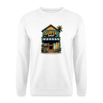 Paradis de la plage du Surfer Shop - Sweat-shirt Unisexe - blanc - Devant
