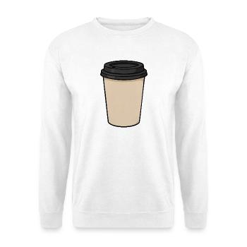 Leeres Takeaway-Kaffeetassen-Aufkleberdesign - Unisex Pullover - Weiß - Vorne - Alina (178cm) & Michal (187cm)