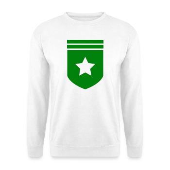 Abzeichen Stern - Unisex Pullover - Weiß - Vorne - Alina (178cm) & Michal (187cm)