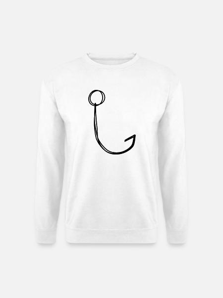 Angelhaken handgezeichnet - Unisex Pullover - Weiß