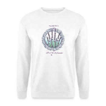 Lavendelgarten eingerahmt Lavendel Lavendelblüten - Unisex Pullover - Weiß - Vorne - Alina (178cm) & Michal (187cm)