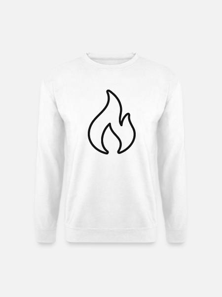 Flammenlinien-Symbol - Unisex Pullover - Weiß