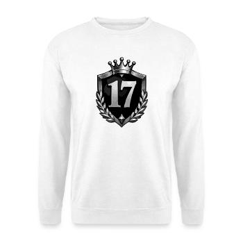 Königliche 17 Krone Lorbeer - Unisex Pullover - Weiß - Vorne - Alina (178cm) & Michal (187cm)