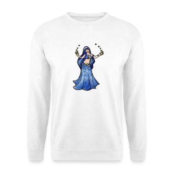 Himmlische Kaiserin in Blau - Unisex Pullover - Weiß - Vorne - Alina (178cm) & Michal (187cm)