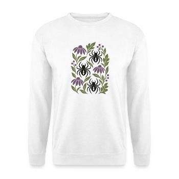 Gotische Spinnen - Unisex Pullover - Weiß - Vorne - Alina (178cm) & Michal (187cm)