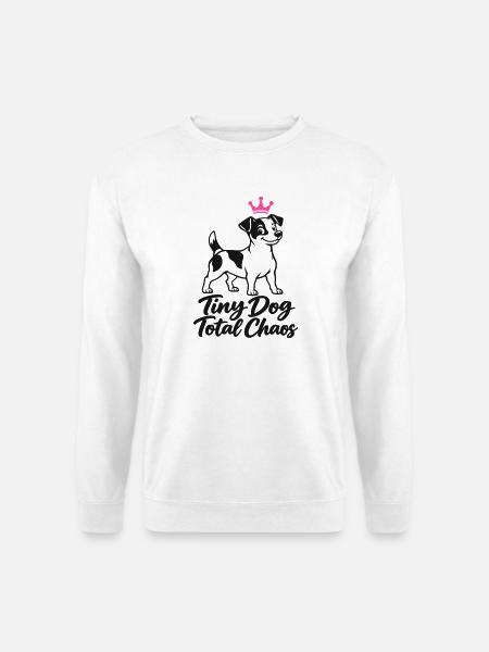 Jack Russell Tiny Dog Total Chaos - Unisex Pullover - Weiß