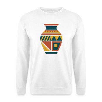 Toepfern Vase Keramik Grafik - Unisex Pullover - Weiß - Vorne - Alina (178cm) & Michal (187cm)