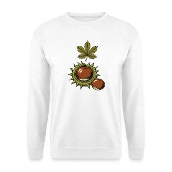 Kastanien im Herbst - Unisex Pullover - Weiß - Vorne - Alina (178cm) & Michal (187cm)