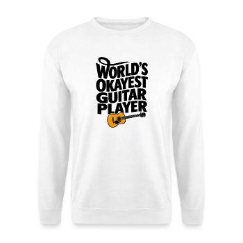 Lustiger Gitarrist, Gitarrist, Musiker, Bandkunst - Unisex Pullover - Weiß - Vorne - Alina (178cm) & Michal (187cm)