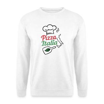 Pizza Italia – Italienische Pizza & Küche - Unisex Pullover - Weiß - Vorne - Alina (178cm) & Michal (187cm)