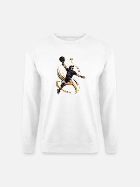 Tennisheld im Wirbel mit Goldspiralen - Unisex Pullover - Weiß
