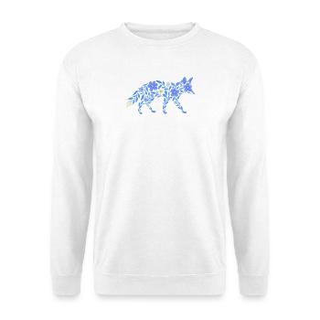 Nordic Floral - Heller Blaufuchs - Unisex Pullover - Weiß - Vorne