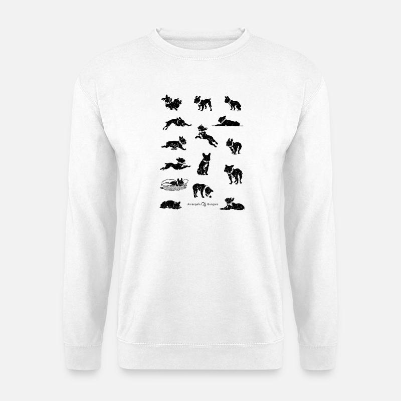 Schwarz-Weiß-Silhouette Hundeserie - Unisex Pullover - Weiß