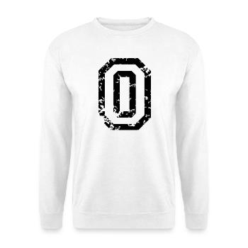 Letter O (Distressed) two-color Black/White - Unisex Sweatshirt - white - Front