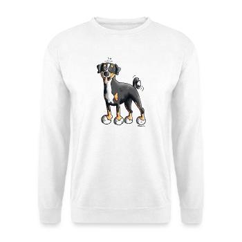 Flotter Appenzeller Sennenhund - Unisex Pullover - Weiß - Vorne
