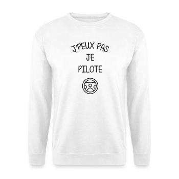 Course Automobile / Voiture / Sport / Pilote - Sweat-shirt Unisexe - blanc - Devant