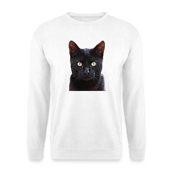 Katze schwarze Katze Katzen cat Cats - Unisex Pullover - Weiß - Vorne