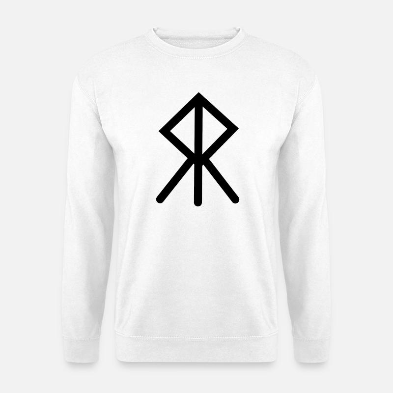 Moed Wikinger-Rune COURAGE - Unisex Pullover - Weiß