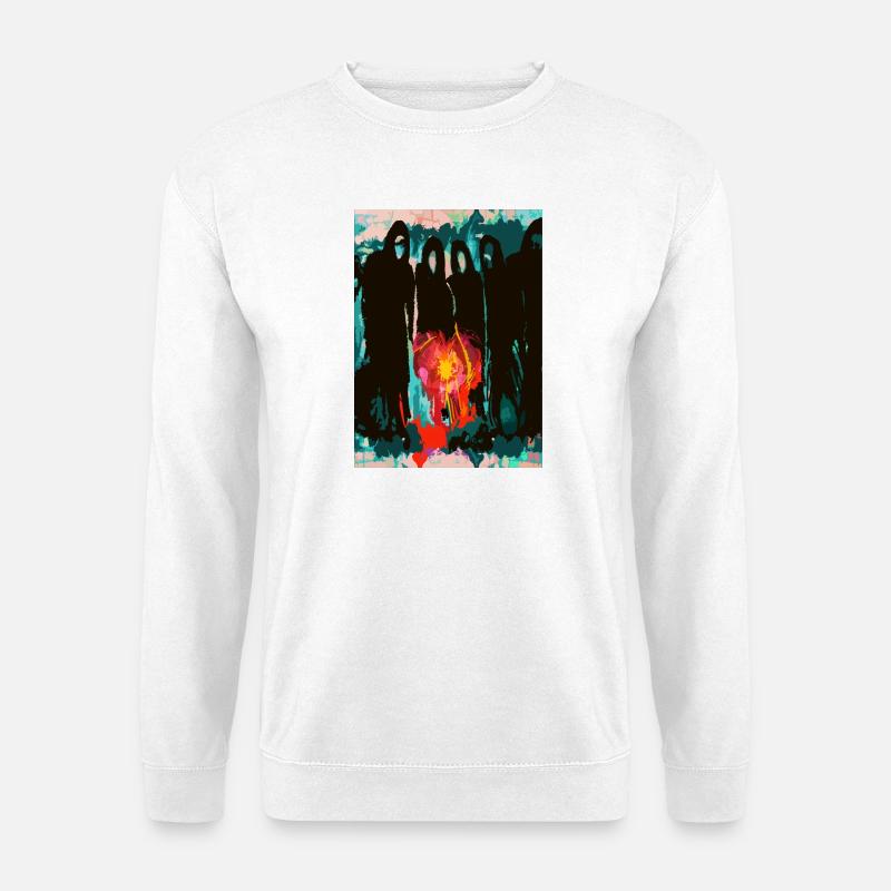 Blütenfeuer Silhouettenkreis - Unisex Pullover - Weiß