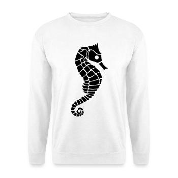 Hippocampe noir - Sweat-shirt Unisexe - blanc - Devant