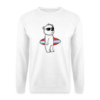 Surfboard Polar Bear Surfing Bear Cool - Holiday - Unisex Sweatshirt - white - Front