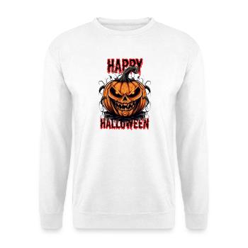 Gruseliger Halloween Kürbis mit Dämonengesicht - Unisex Pullover - Weiß - Vorne