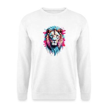 Tête de lion colorée - Sweat-shirt Unisexe - blanc - Devant
